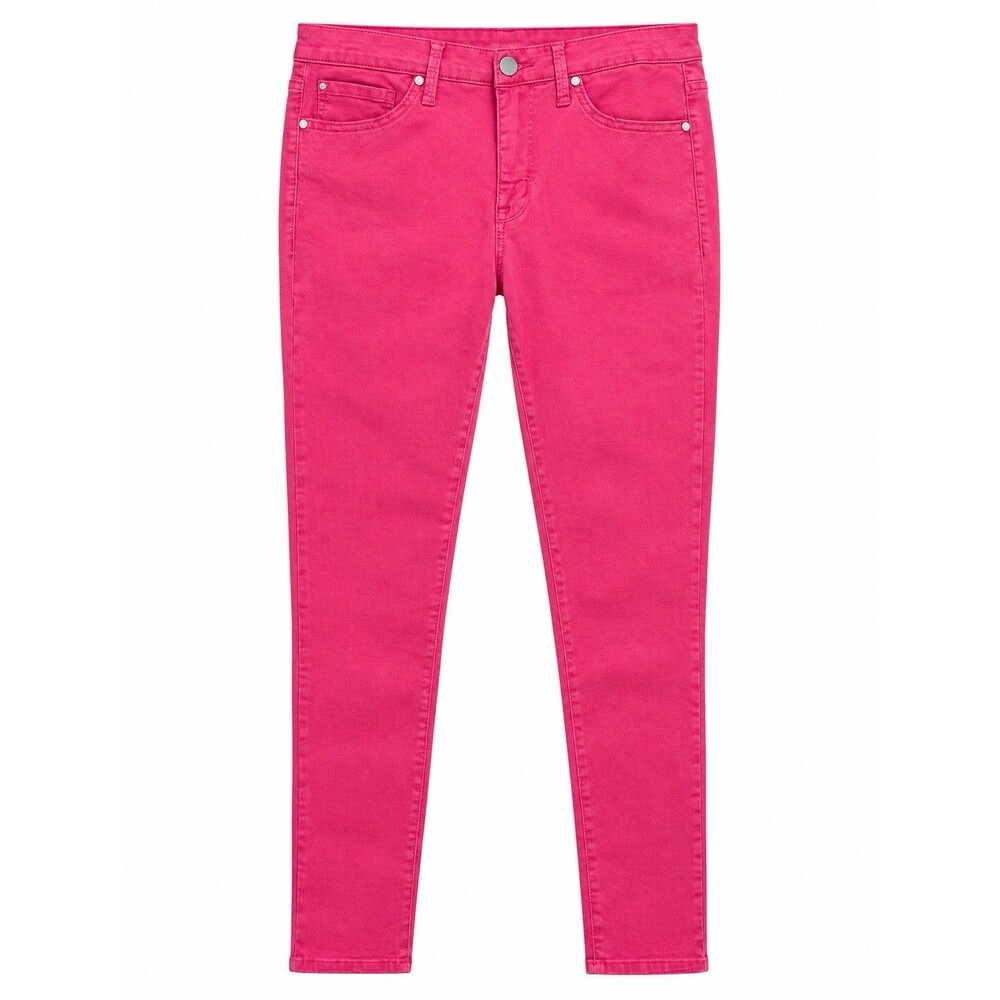 Seven7 Women Sz 12 Pink Jeans Hollywood Skinny High Rise Zipper